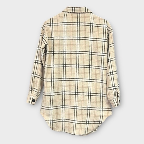 Mundefeis Plaid Brushed Oversized Button Front Shirt Jacket Shacket Size Small - Picture 6 of 12